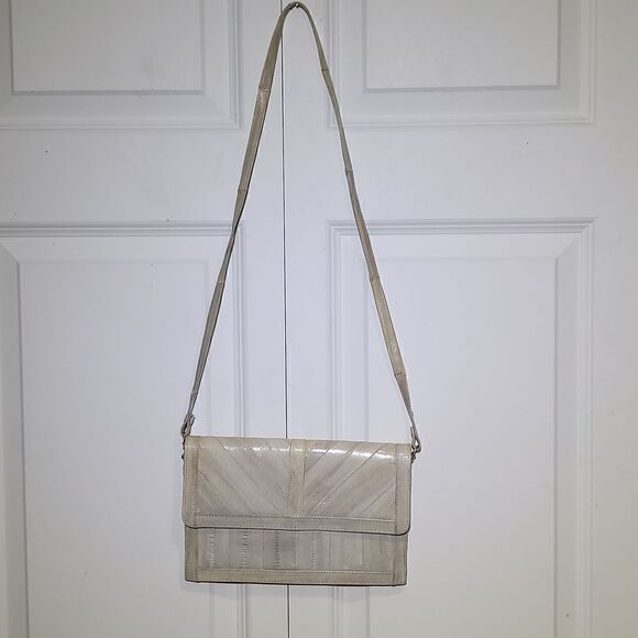 Vintage 70's-80's Patchwork Eel Skin Clutch Shoulder Bag - Picture 1 of 8